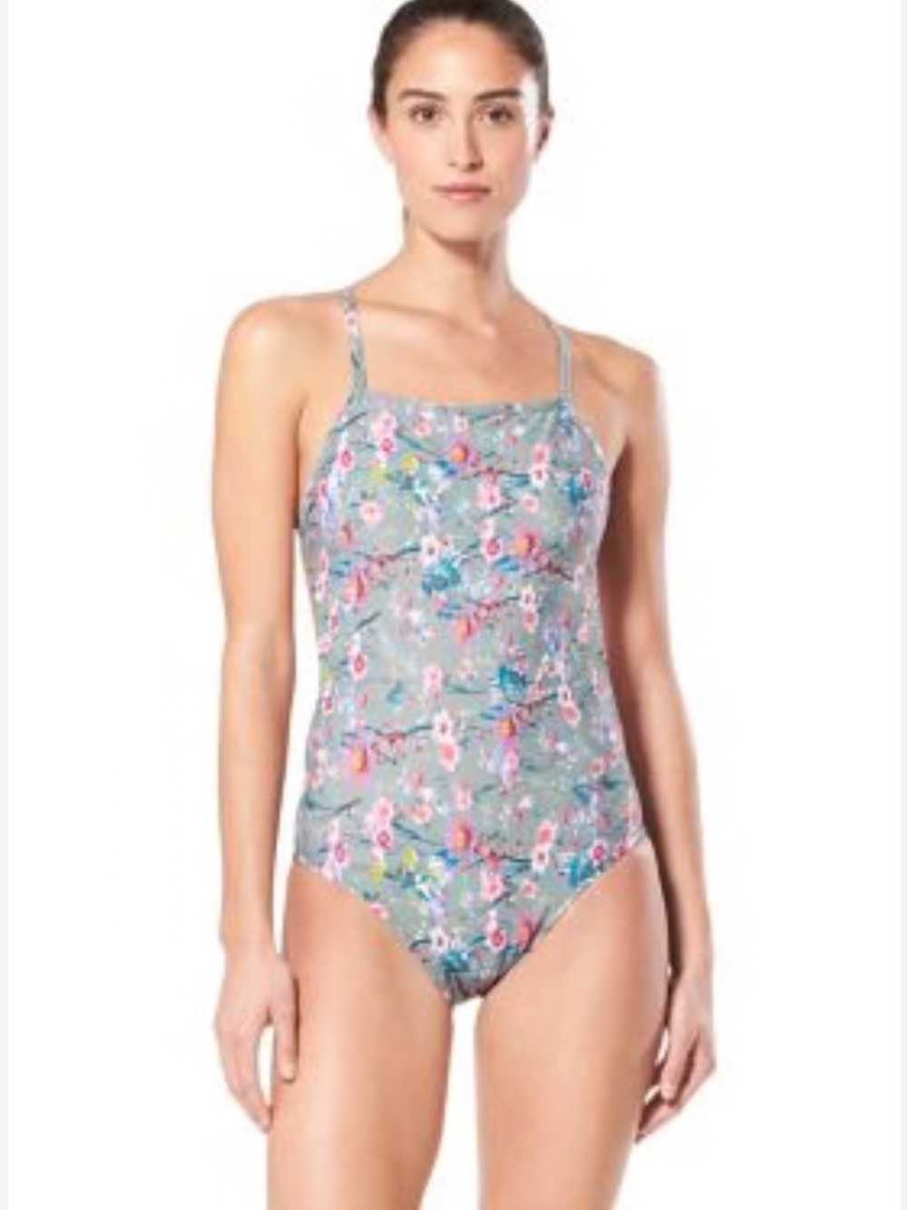 Speedo Women’s Turnz One Back Endurance Lite Floral One Piece Swimsuit Size 30